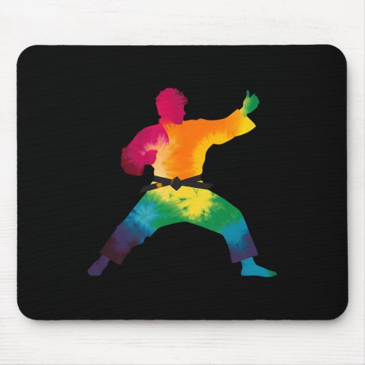 Karate Practitioner Krawatte-Farbstoff Martial Art Mousepad (Vorne)