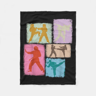 Karate-Praktiker Collage Frauen Kinder Sensei Fleecedecke