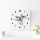 Karate Quadratische Wanduhr (Zuhause)