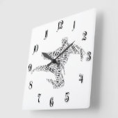 Karate Quadratische Wanduhr (Winkel)