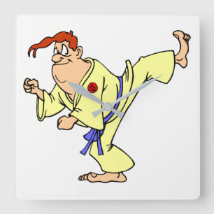 Karate Quadratische Wanduhr