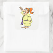 Karate Quadratischer Aufkleber (Tasche)