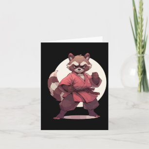 Karate Raccoon Anime Racoon Martial Arts T Martial Karte