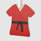 Karate Red Uniform Black Belt Ornament (Vorderseite)