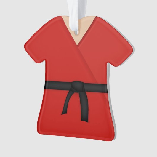 Karate Red Uniform Black Belt Ornament (Vorderseite)