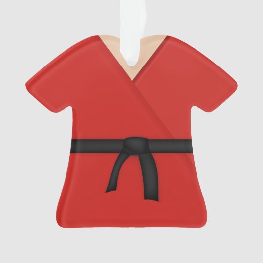 Karate Red Uniform Black Belt Ornament (Vorderseite)