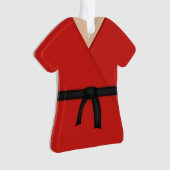 Karate Red Uniform Black Belt Ornament (Vorderseite)