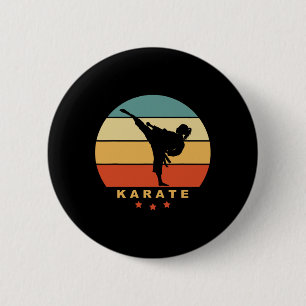 Karate Retro Sonnenuntergang Design - Frauen trete Button
