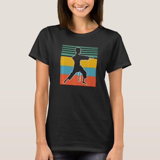 Karate Retro Sunset Karate   T-Shirt (Vorderseite)