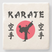 Karate Rising Sun Steinuntersetzer (Vorderseite)
