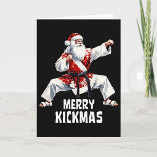 Karate Santa Claus Christmas Merry Kickmas Martial Karte