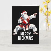 Karate Santa Claus Christmas Merry Kickmas Martial Karte (Gelbe Blume)