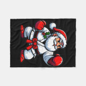 Karate Santa Claus Fleecedecke (Vorderseite (Horizontal))