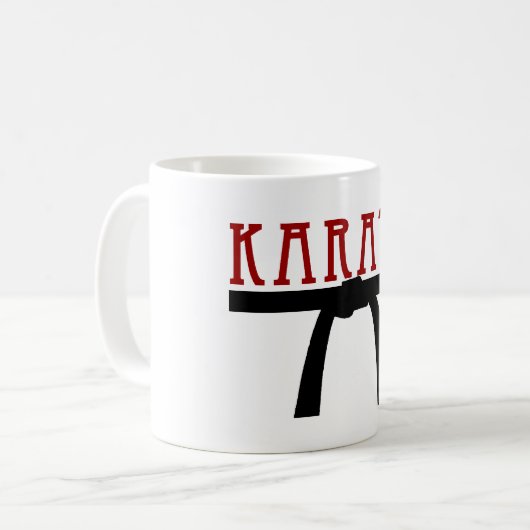 Karate-schwarzer Gurt-Tasse Kaffeetasse (Vorderseite Links)