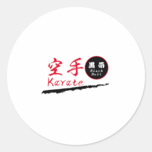 Karate-Schwarzgürtel T-Shirt Runder Aufkleber