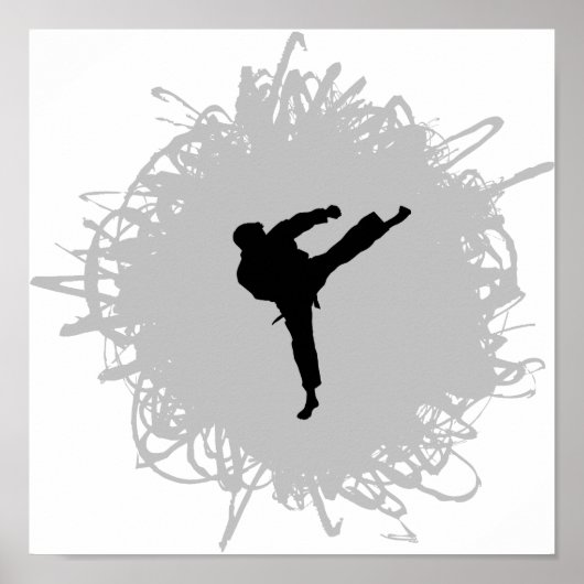 Karate Scribble Style Poster (Vorne)