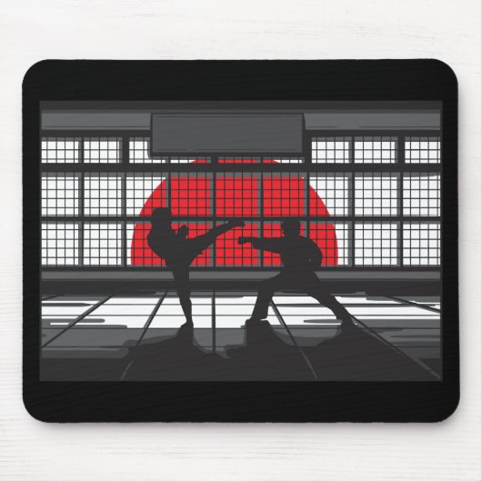Karate-Silhouette in DoJo Mousepad (Vorne)