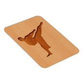 Karate-Silhouette, in Holzeffekt graviert Magnet (Rechte Seite)