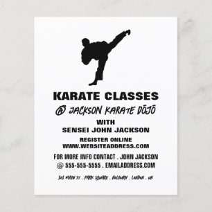 Karate-Silhouette, Karate-Klassenwerbung Flyer