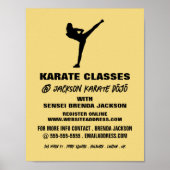 Karate-Silhouette, Karate-Klassenwerbung Poster (Vorne)