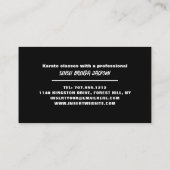 Karate Silhouette, Karate Sensei Visitenkarte (Rückseite)