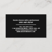 Karate Silhouette, Karate Sensei Visitenkarte (Rückseite)