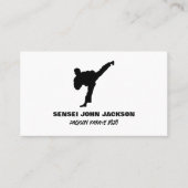 Karate Silhouette, Karate Sensei Visitenkarte (Vorderseite)