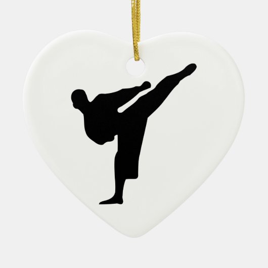 Karate-Silhouette Keramikornament (Vorne)