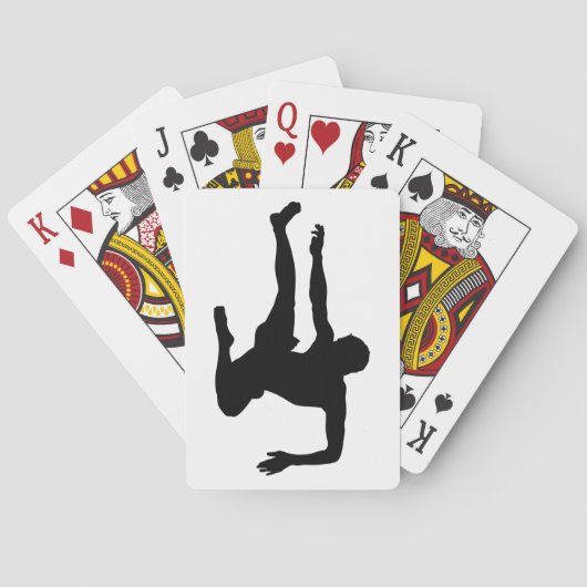 Karate Silhouette Kick Spielkarten (Rückseite)