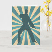 Karate-Silhouette mit/ Sunburgh Birthday Card Karte (Gelbe Blume)