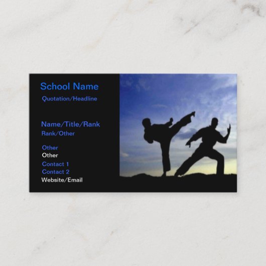 Karate Sky Visitenkarte (Vorderseite)