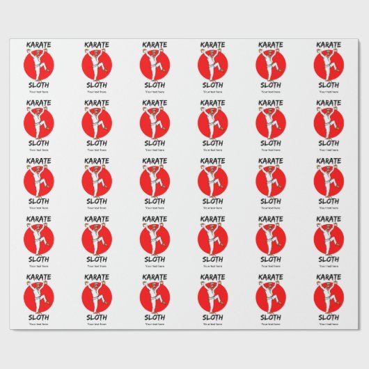 karate sloth ALL SHOPS TEXT.png Geschenkpapier (Flach)