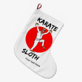 karate sloth ALL SHOPS TEXT.png Großer Weihnachtsstrumpf (Vorderansicht (hängend))