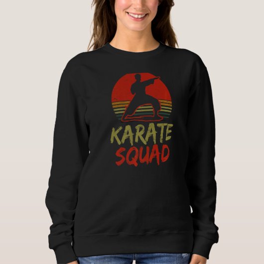 Karate Squad Vintag Retro Sunset Karate Sweatshirt (Vorderseite)
