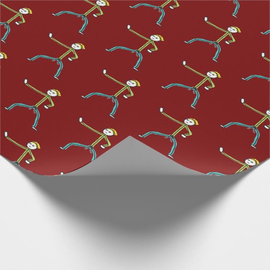 Karate Stickman Geschenkpapier (Ecke)