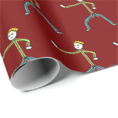 Karate Stickman Geschenkpapier (Rolleneckpunkt)