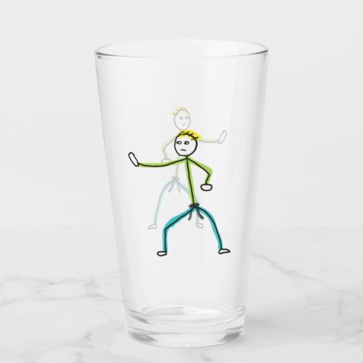 Karate Stickman Glas (Rückseite)