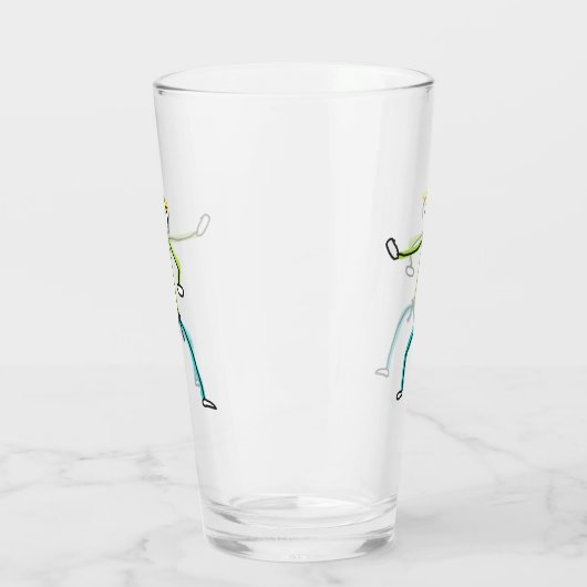Karate Stickman Glas (Links)