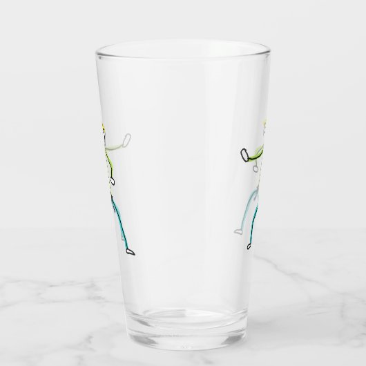 Karate Stickman Glas (Rechts)