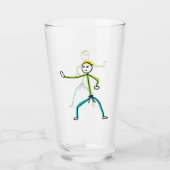 Karate Stickman Glas (Vorderseite)