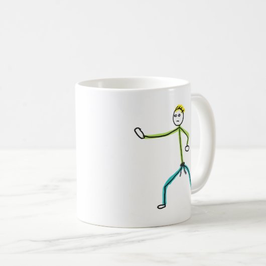 Karate Stickman Kaffeetasse (VorderseiteRechts)