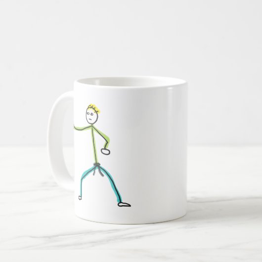 Karate Stickman Kaffeetasse (Vorderseite Links)