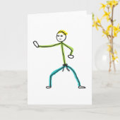 Karate Stickman Karte (Gelbe Blume)