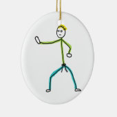 Karate Stickman Keramik Ornament (Rechts)