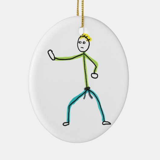 Karate Stickman Keramik Ornament (Rechts)