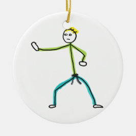 Karate Stickman Keramik Ornament