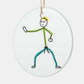 Karate Stickman Keramik Ornament (Links)