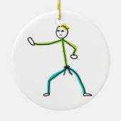 Karate Stickman Keramik Ornament (Hinten)