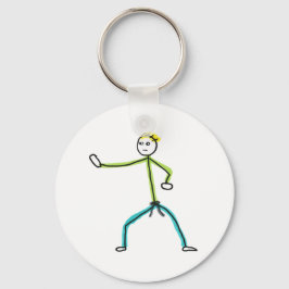 Karate-Stockmann Schlüsselanhänger