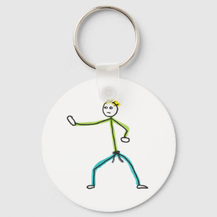 Karate-Stockmann Schlüsselanhänger